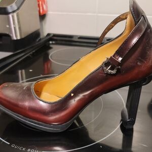 John Fluevog Deep Red Heels